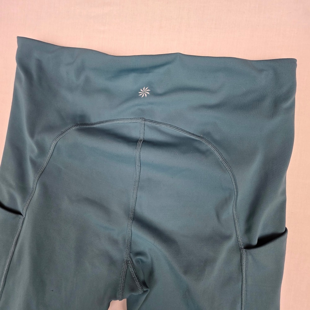 Athleta Ultimate Stash Pocket 9" Biker Shorts M Teal Womens High Rise Athletic - Picture 3 of 8